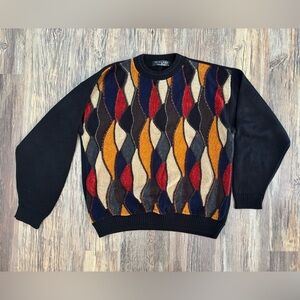 Vtg Protege Collection COOGI-Style Knit Sweater Mens L Grandpa Eclectic Cosby